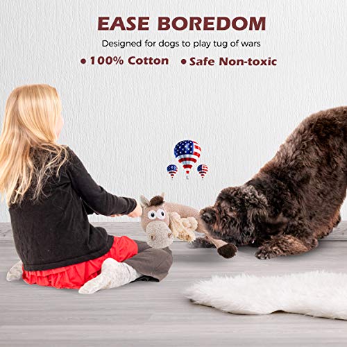 Squeaky Dog Toys Dog Chew Toy for Aggressive Chewers Dog Stuffed Animals Rope Chew Toy Dog Teethbrush Dental Chew Toy for Small Medium Large Doggy or Puppy Horse - Thumbnail 2