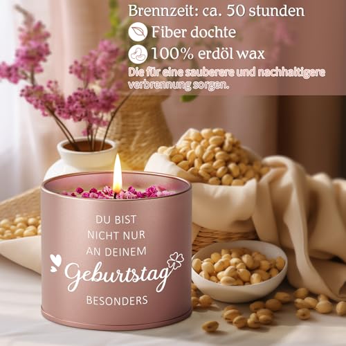 Funnli Geburtstagsgeschenk für Frauen, 9OZ Duftkerzen Geschenke für Frau Freundin Mama Schwester Tochter zur 18 20 30 40 50 Geburtstag, Beste Freundin Geburtstag Geschenk