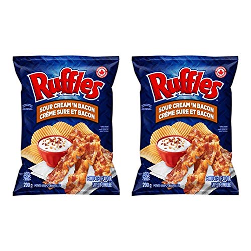 Ruffles Sour Cream 'N Bacon Potato Chips 200G/7Oz, 2-Pack {Imported From Canada} #TOP24