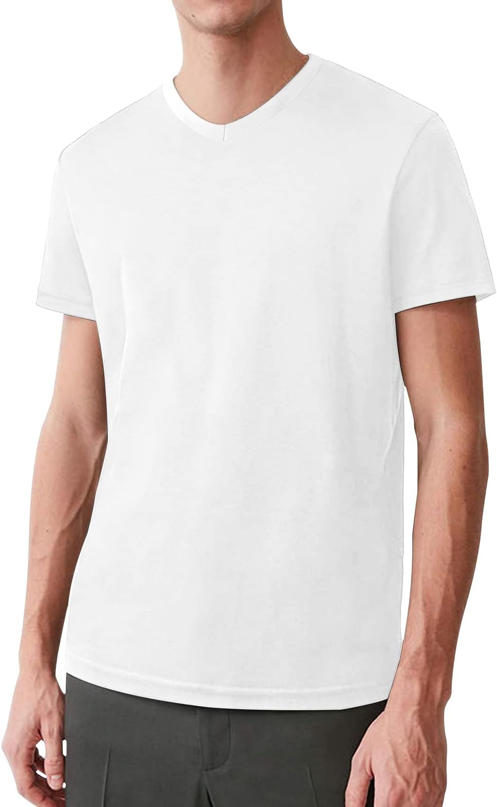 Natural Feelings T-Shirts Mens Undershirts Cotton Mens Shirts Casual White Shirts for Men Undershirts Men 3-Pack V-Neck S-XXL