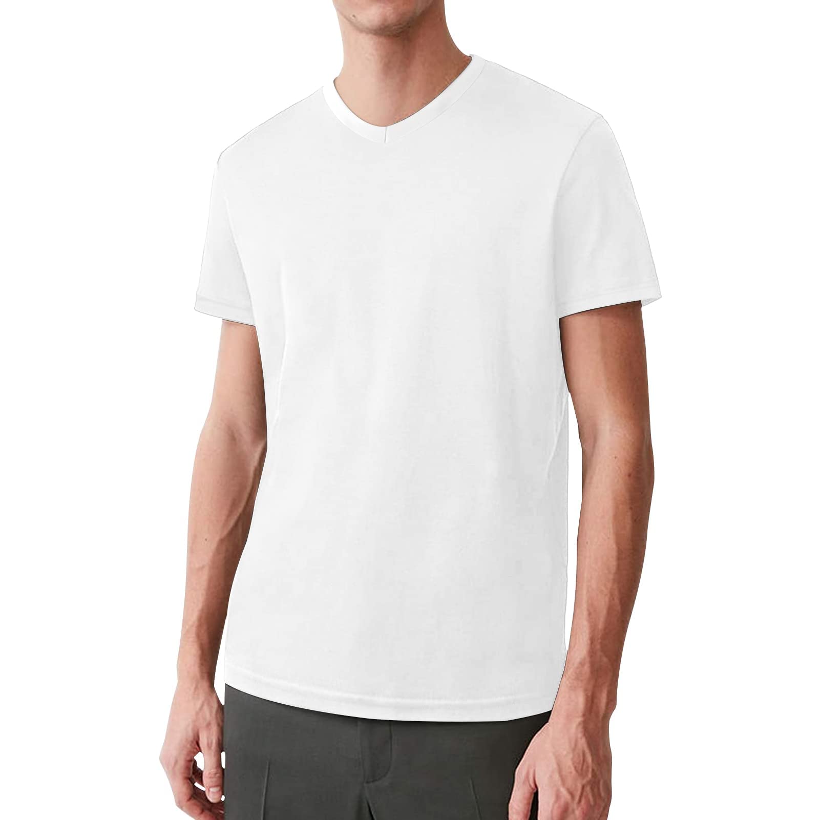 Natural Feelings T-Shirts Mens Undershirts Cotton Mens Shirts Casual White Shirts for Men Undershirts Men 3-Pack V-Neck S-XXL