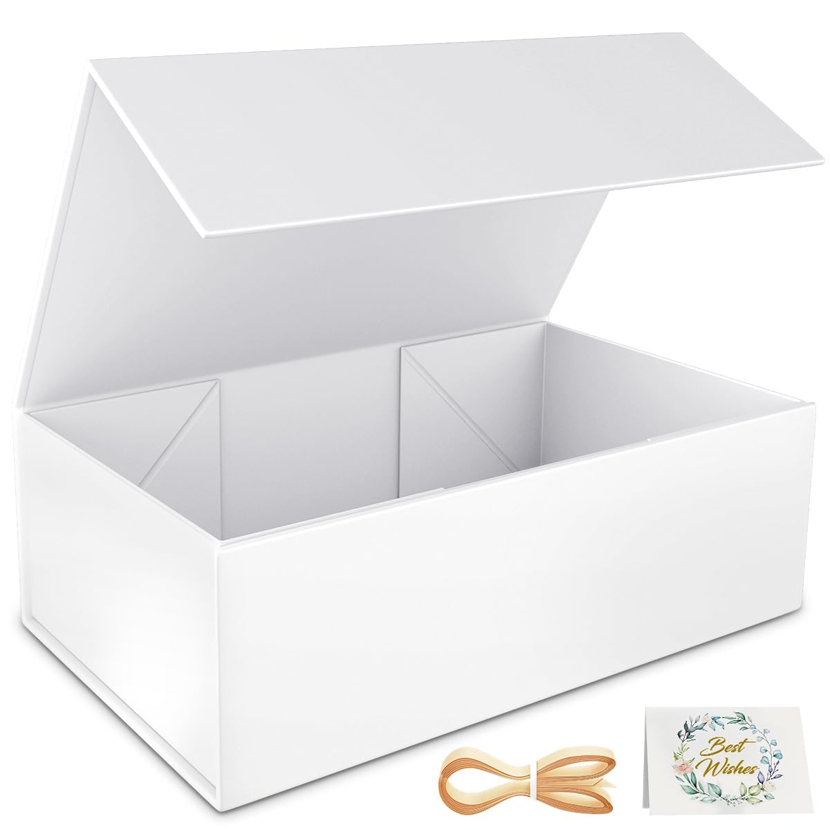 RYDDOY White Gift Box, 13.8x9.5x4.3'' Large Gift Boxes with Lids