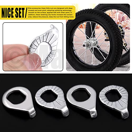 Mardatt 60Pcs M8 M9.5 M10 Bicycle Wheel Axle Nuts and Washer Assortment Kit Including Bike Hub Hex Flange Nuts, Front and Rear Wheel Hub Safety Washers Retaining Clips for Road Mountain Bike - Thumbnail 5