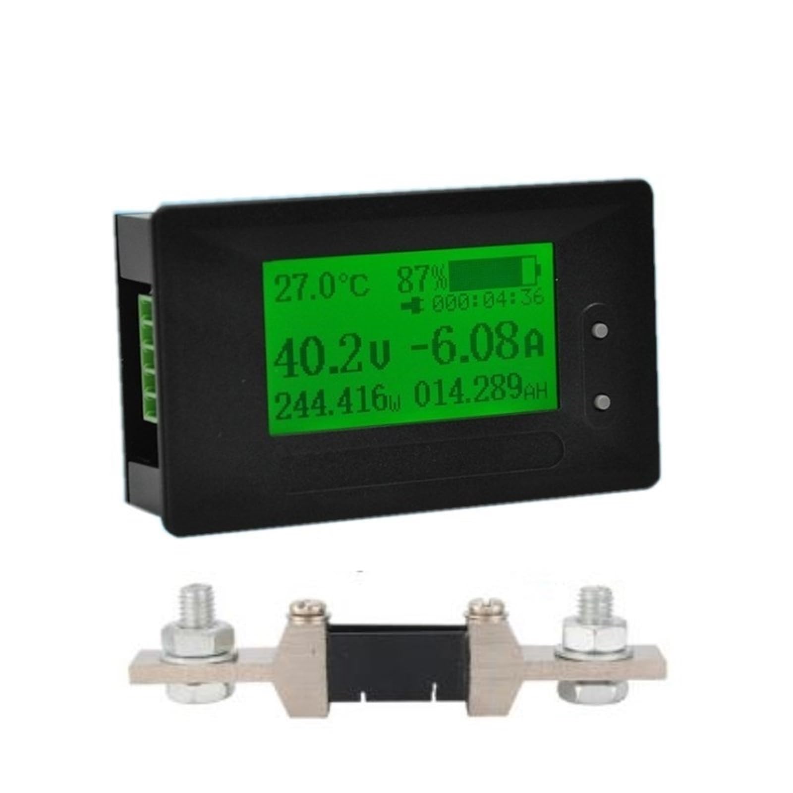 DC 8-200V 500A Voltímetro Amperímetro Probador De Batería De Coche Coulómetro Capacidad Voltaje De Electricidad Medidor De Potencia Monitor(200A With Shunt)
