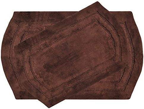 VALUE HOMEZZ Arena Bath Rugs Size 21 x 34/17 x 24 Non Skid High Absorbency & Durable Machine Washable Bath Mat (Dark Brown)