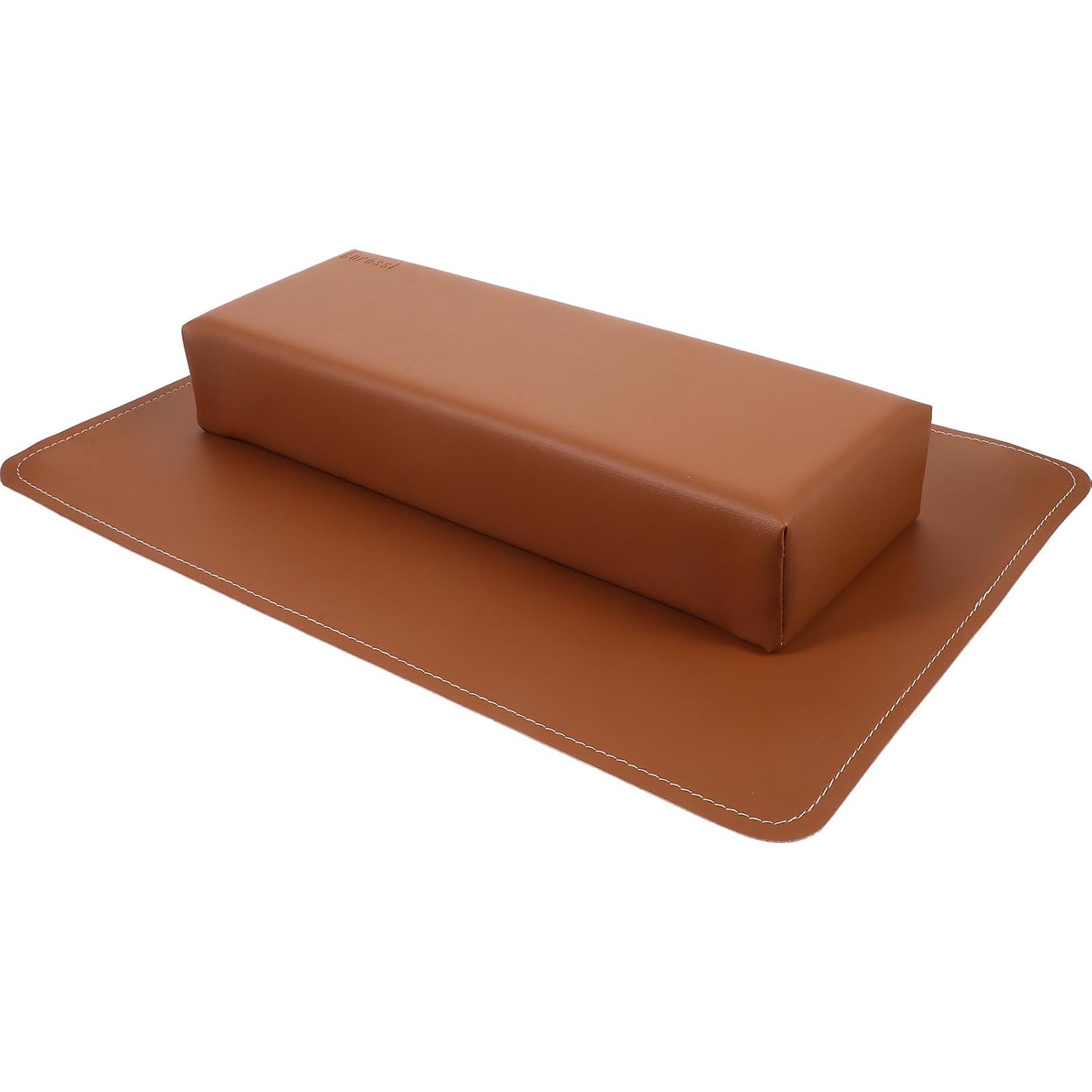 Nail Arm Rest Hand Pillow with Ergonomic Design and Pu Sponge Material, Reduces Hand Fatigue for Beauty Treatments and Eyelash Extensions, Stylish Brown Nail Art Arm Rest Cushion