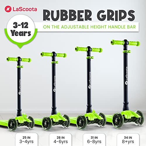 Lascoota 2-In-1 Kids Kick Scooter, Adjustable Height Handlebars And Removable Seat, 3 Led Lighted Wheels And Anti-Slip Deck, For Boys & Girls Aged 2-12 And Up To 100 Lbs. #TOP3