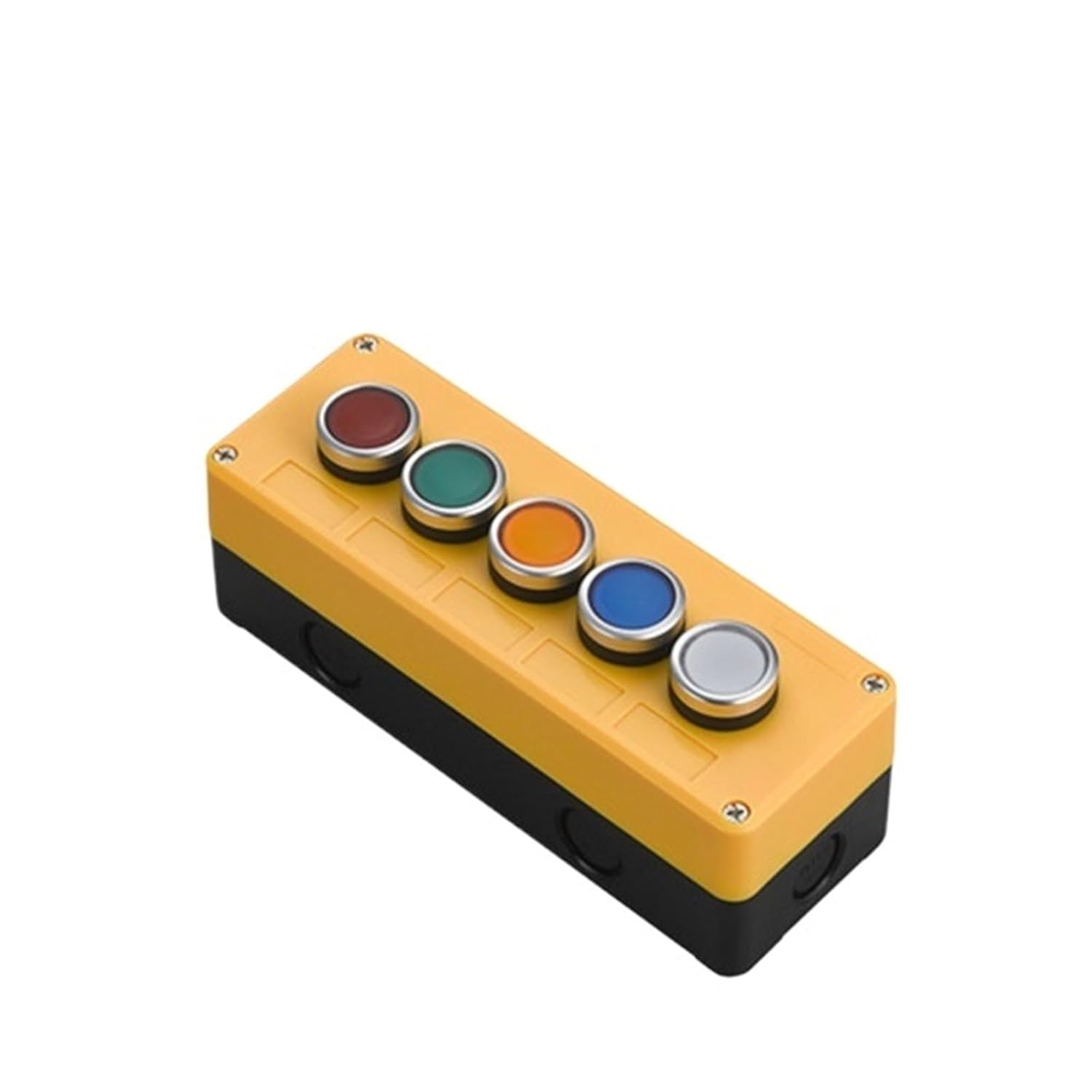 New Button Switch Control Box with Emergency Stop 1/2/3/4/5 Hole Button Box Industrial Switch Box Waterproof Button Control Box(5 Hole A)
