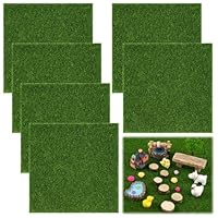 6 Stück Kunstrasen 15x15cm zum Basteln, Miniatur Rasen Dekoration für Wichtel, DIY Miniaturgarten Deko