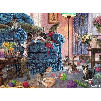 Ceaco - Paws Gone Wild - Kitten Kerfuffle - 500 Piece Jigsaw Puzzle