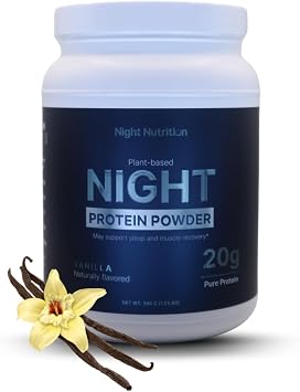 Night Time Protein Powder, Vanilla Flavored, Zero Sugar, Low Calorie, Artificial Free, Promotes Sleep Quality & Muscle Recovery