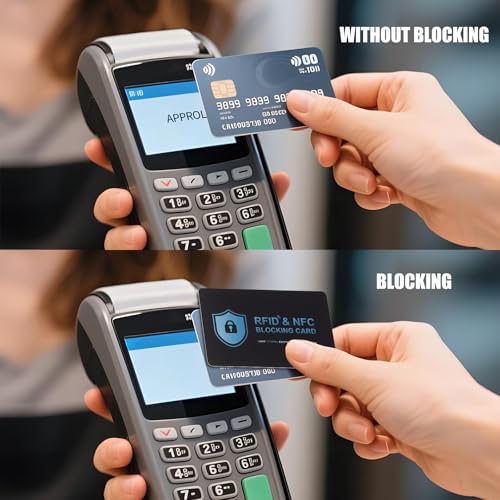 RFID Blocking Card, Contactless NFC Debit Credit Card Passport, Entire Wallet, Purse Protector for Travel Security(2 Pack)2