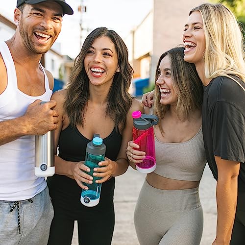 Hidrate Spark Tap Smart Water Bottle – Insulated Stainless Steel – Tap Phone To Track Water Intake, Led Glow Reminder When You Need To Drink – Straw Lid, 20 Oz, Scuba #TOP5