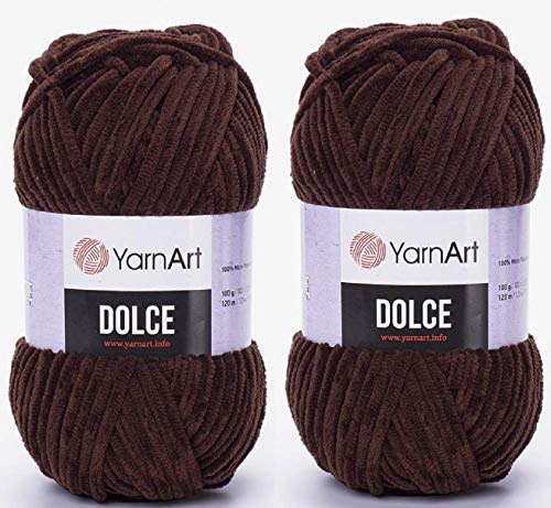 YarnArt Dolce Lot de 2 pelotes de fil 100 % micropolyester 240 m ...
