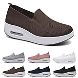 BIUBIULOVE Zapatillas Ortopédicas para Mujer, Sandalias Deportivas De Malla con Plataforma De Cojín De Aire, Sandalias para Caminar con Soporte para El Arco para Diabéticos (Marron Oscuro,EU-42/42)