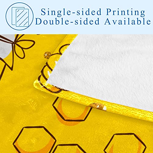 Couverture douce contre les nuits fraîches plaid abeille jaune lit