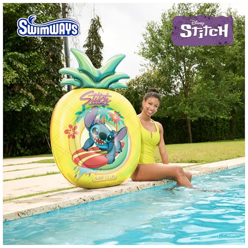 Image of Swimways Stitch Oversized Pool Float, Inflatable Pool Floats & Kids Pool Toys, Swimming Pool Accessories & Beach Essentials for Teens Aged 14 & Up