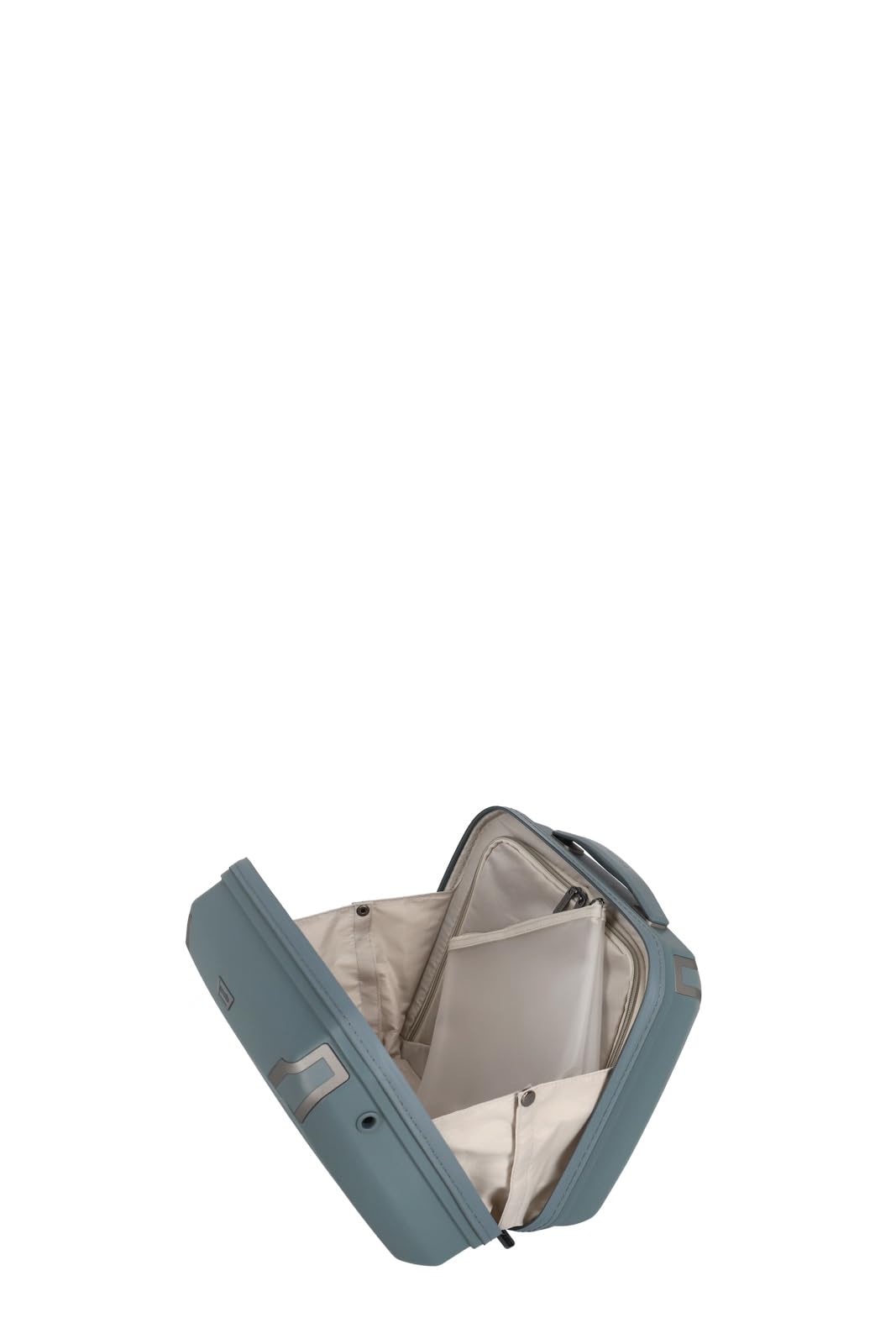 travelite custodia per cosmetici a mano con guscio rigido e fodera riciclata, serie di valigie ELVAA: beauty case con angoli protettivi, 36 cm, 20 l