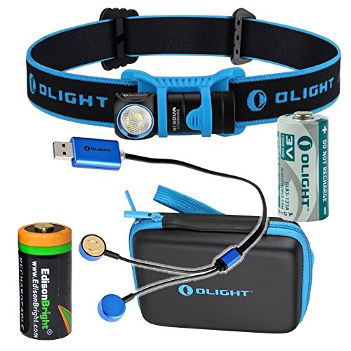 Olight H1 CREE LED 500 lumen headlamp rechargeable bundle in carry case