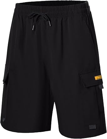 Work Shorts Men Quick Dry Cargo Shorts with Multi Pockets UPF 50+ Summer Casual Shorts Elasticated Waist
