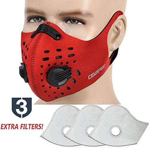 MoHo Dust Filter, Upgrade Version Activated Carbon Dust Filter Wind Foggy Haze Dust Filter Motorcycle Bicycle Cycling Ski Half Face Filter for Outdoor Activities (1 Set Red)