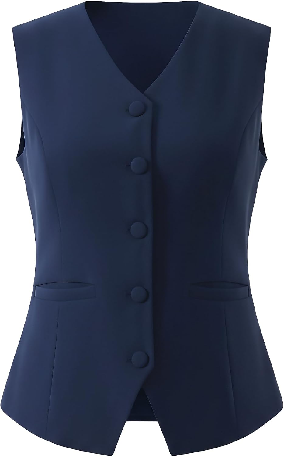 Hobemty Women's Vest with Pockets V Neck Button Down Waistcoat