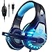 Pacrate Cuffie Gaming con microfono, Cuffie da Gaming stereo con jack da 3,5 mm con luce a LED per PS4, Xbox One, Nintendo Switch, PC, Mac