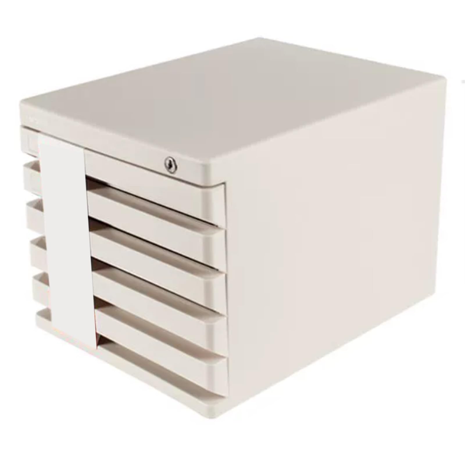 ASerZenith 5-Tier Lockable Desktop File Cabinet – Compact A4 Plastic Nizer With Drawers For Office Documents Folders & Supplies – Stylish Black Storage Solution,Grigio-5-Layers