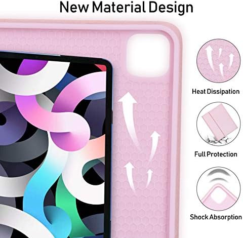 iPad Air 5th Generation Keyboard Case 10.92022, Slim Smart Keyboard Case for iPad Air 5th Gen 2022/Air 4th Gen 2020 10.9 Inch/Pro 11 2018, Detachable Wireless Keyboard with Pencil Holder (Pink)