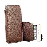 iPhone 8 iPhone 7 IPhone 6 6S 4.7 Sleeve , [ Minimalism ] Elastic Pull Strap , Synthetic Leather Protective Sleeve Pouch Cover Case , Professional Executive Case Design . - Brown