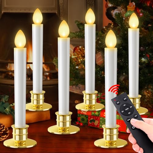 Christmas Window Candles Lights 6 Pack Battery Operated Candles with