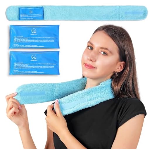 Cooling Towel with Soft Gel Ice Pack Inserts | Included 2 Gel Ice Packs Reusable - Multi Purpose Compression Wrap - Neck, Legs, Arms, Shoulders - Ideal for Post Surgery, Migraines, Hiking and Injuries