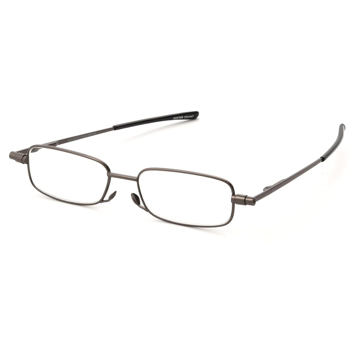 Foster GrantGavin Fold Flat 1017258-250.COM Rectangular Readers, Gunmetal, 2.5