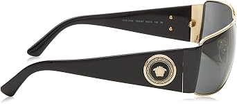 Versace Man Sunglasses Gold Frame, Dark Grey - Polar Lenses, 63MM