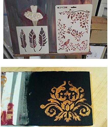 Miniatura 5 de Plantilla decorativa de bricolaje para pintar en paredes, muebles y manualidades (flor de pájaro)