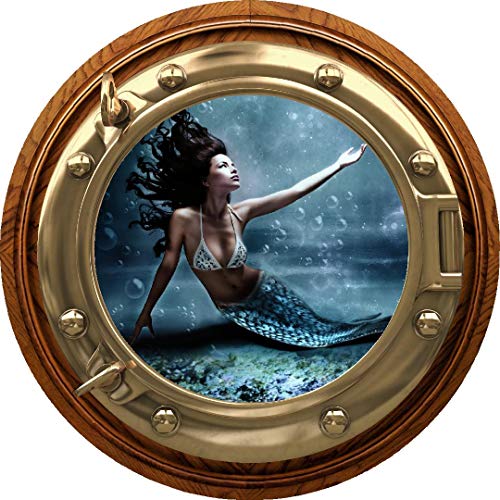Vinilo decorativo ventana port-hole de sirena 12 pulg.