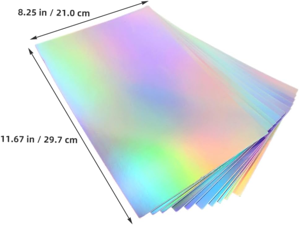 20Sheets Metallic Holographic Cardstock Foil Paper for Arts and Crafts for Scrapbooking Card Making and DIY Projects Durable and Easy to Cut