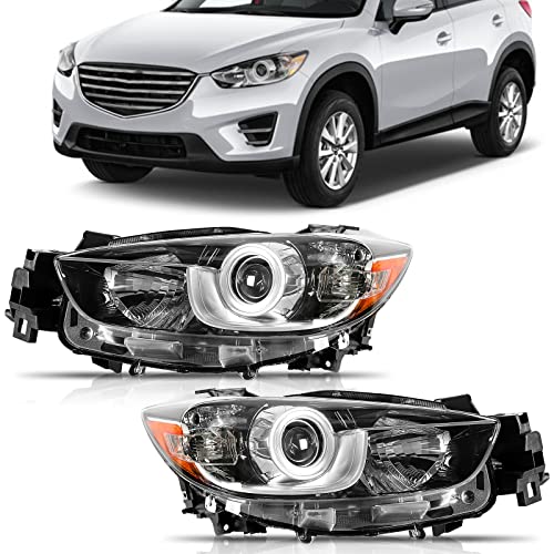 Boardroad Headlight Assembly Fit For 2013 2014 2015 2016 Mazda Cx-5 Headlamps Replacement Chrome Housing Amber Reflector Driver And Passenger Side #TOP9