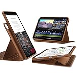 ESR iPad Air 11 Inch Case for M4/M3/M2(2026/2025/2024) & Air 6th/5th/4th Generation, Removable Magnetic Cover, Adjustable Portrait/Landscape Stand with Raised Screen View, 9 Standing Angles, Brown