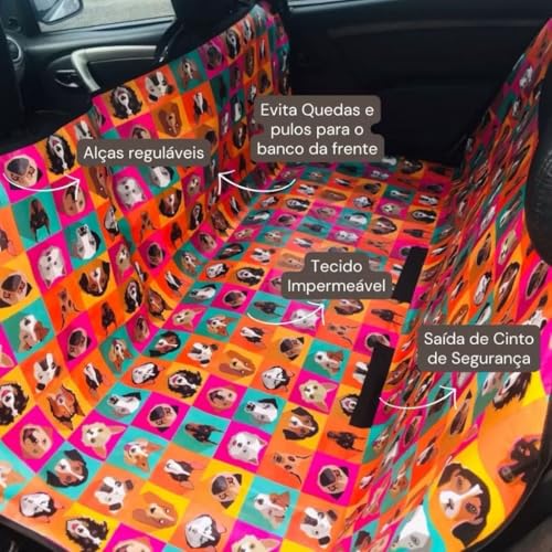 Capa Protetora Carro Pet Impermeável, Antiderrapante, Resistente ao Desgaste, Grande Capacidade 4 em