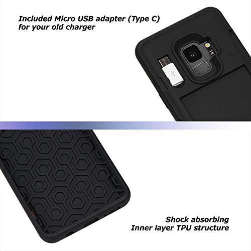 Toru Cx Pro Case For Galaxy S9, With Card Holder | Slim Protective Shockproof Cover With Hidden Credit Cards Wallet Flip Slot Compartment Kickstand | Include Mirror And Usb Adapter - Blue #TOP4