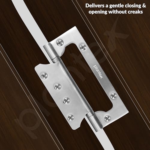 Image of Plantex Butterfly Hinges for Door /Stainless Steel Door Hinges /5 Inch x 14 Gauge Hinge /2.5 mm Hinges for Home /Office /Hotel /Non-Mortise Hinge - Pack of 1 (Chrome)