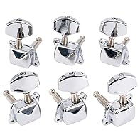 Fits electric guitar or acoustic guitar Fits for 10mm(13/32 inch) peg holes Material: metal alloy; Gear Ratio 1:15 3x3 Tuners set; Nut, Ferrule, Screws included Package Includes: 6 Pcs Guitar Tuning Pegs (3R+3L)