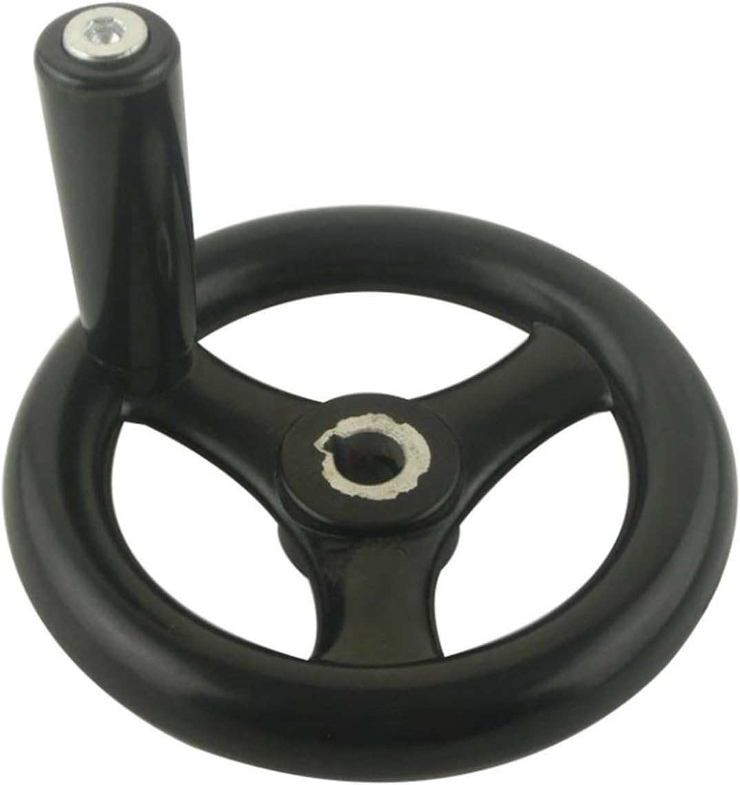 Hand Wheel M12/M16/M18/M20 Black Milling Machine Lathe CNC 3D Printer Spoked Round Bakelite 100/125/160/200mm Handwheel(16x160mm)