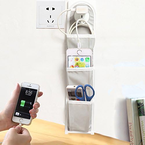 3 Pockets Closet Organizer Ideas - Hanging Wall Organizer and Storage Bag with Strong Sucker Hooks - Multipurpose Home Organizer for Bedroom, Bathroom and More (1 Bag+1 Hook)