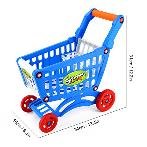 Bordstract Kids Shopping Cart Set, Blue Shopping Day Grocery Cart Includes Grocery Food Fruit, Realistic Kitchen Accessories, Kids Shopping Cart Trolley Play Set For Kids Ages 3 And Up(Blue) #TOP4