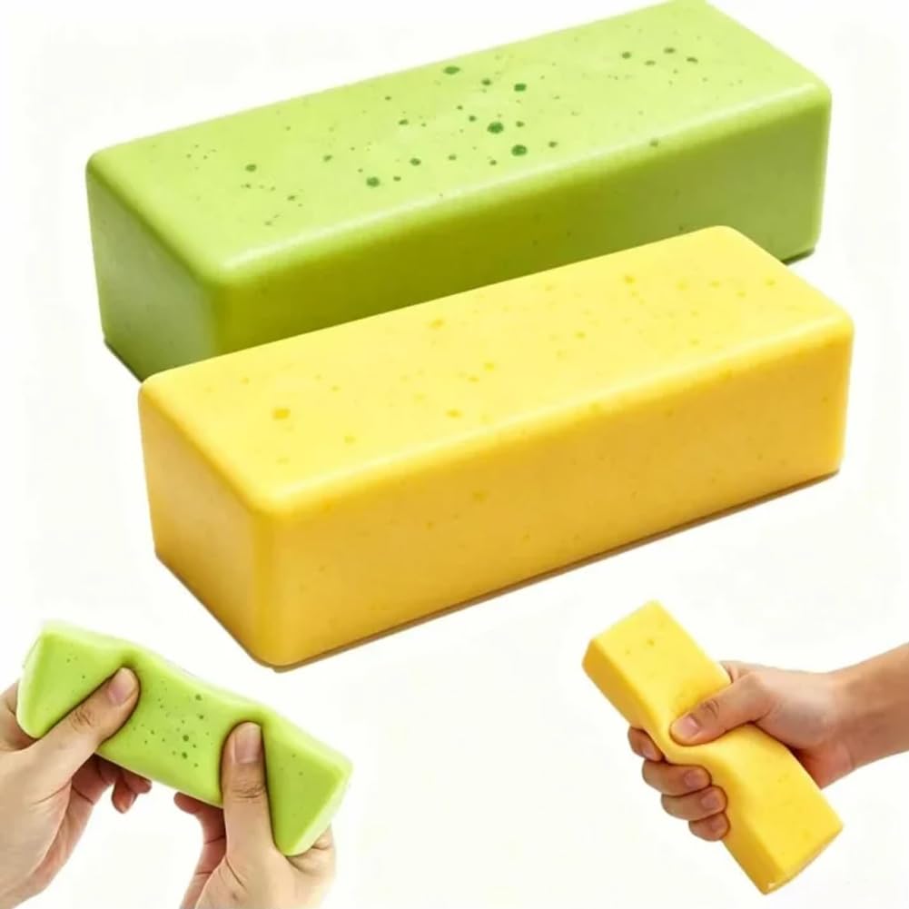 Cheese Squeeze Toy, 2PCS Cheese Stick Stress Ball Fidget Toy Squeeze Cubes Stress Toys Sensory Toys stress Relief Novelty Gag toys for Adults