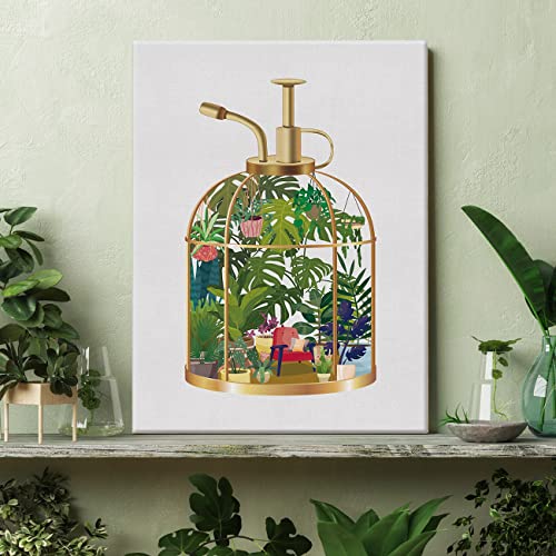 Modern Botanical Art Canvas Wall Decor, Terrarium And Plants Art Print Framed Poster 12 X 15 Inch Painting Decoration For Home Bedroom Living Room #TOP3