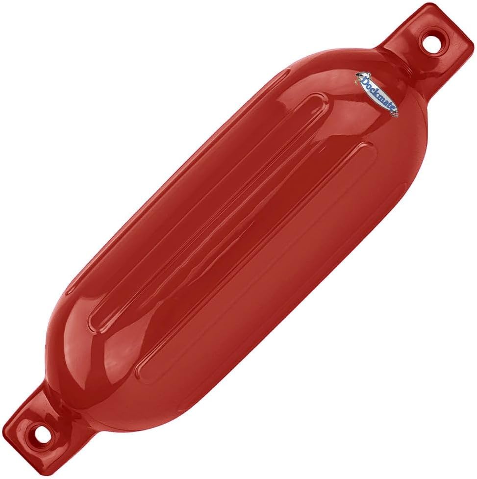 Dockmate Marine-Grade Vinyl Boat Fender - 5-1/2" x 20" - Molded-in Eyelets for Secure Rope Hold | Pre-Inflated for Convenience