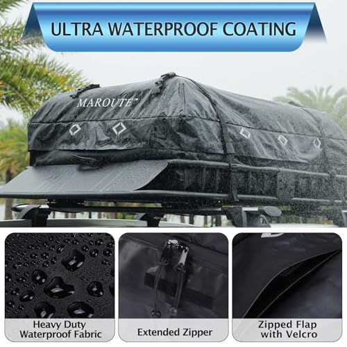 IDEALHOUSE 2024 New Rooftop Cargo Carrier Bag – 15 Cu Ft Heavy-Duty Robust Waterproof & Durable Storage Bag, Universal Fit with 8 Door Hooks by IDEALHOUSE - Used condition - Image 2